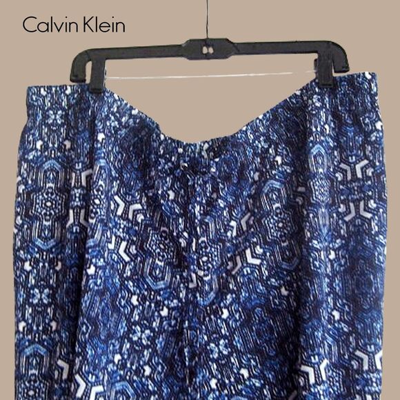 CALVIN KLEIN NEW Bohemian Medallion Drawstring/Elastic Waist Relaxed Pant 2X - Picture 2 of 11